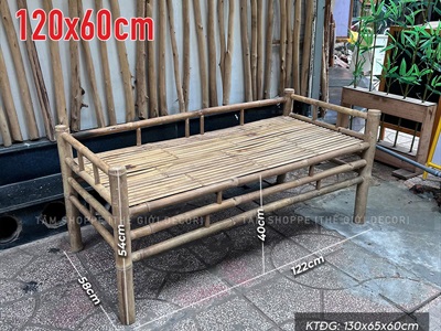 [ORDER 5-7 NGÀY] Giường tre tự nhiên decor nhiều cỡ [Phun keo/ Loại đẹp] GIUONG-02
